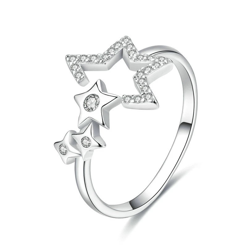 ANILLO 3 ESTRELLAS ZIRCONIAS *UNITALLA*