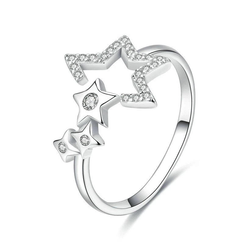 ANILLO 3 ESTRELLAS ZIRCONIAS *UNITALLA*