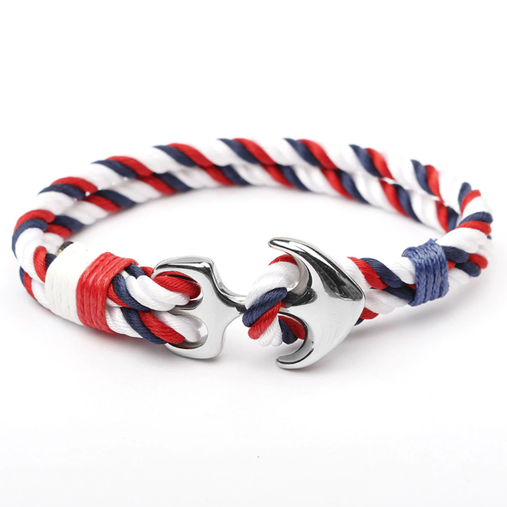 PULSERA ACERO MEN ANCLA PLATA MARINERO
