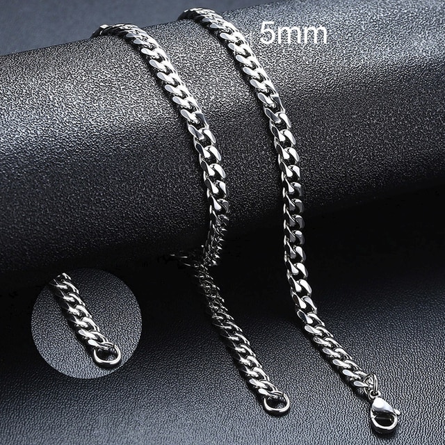 JUEGO ACERO SILVER CADENA /PULSERA MEN GRUESA