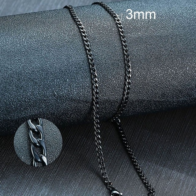 JUEGO ACERO BLACK CADENA /PULSERA MEN DELGADA