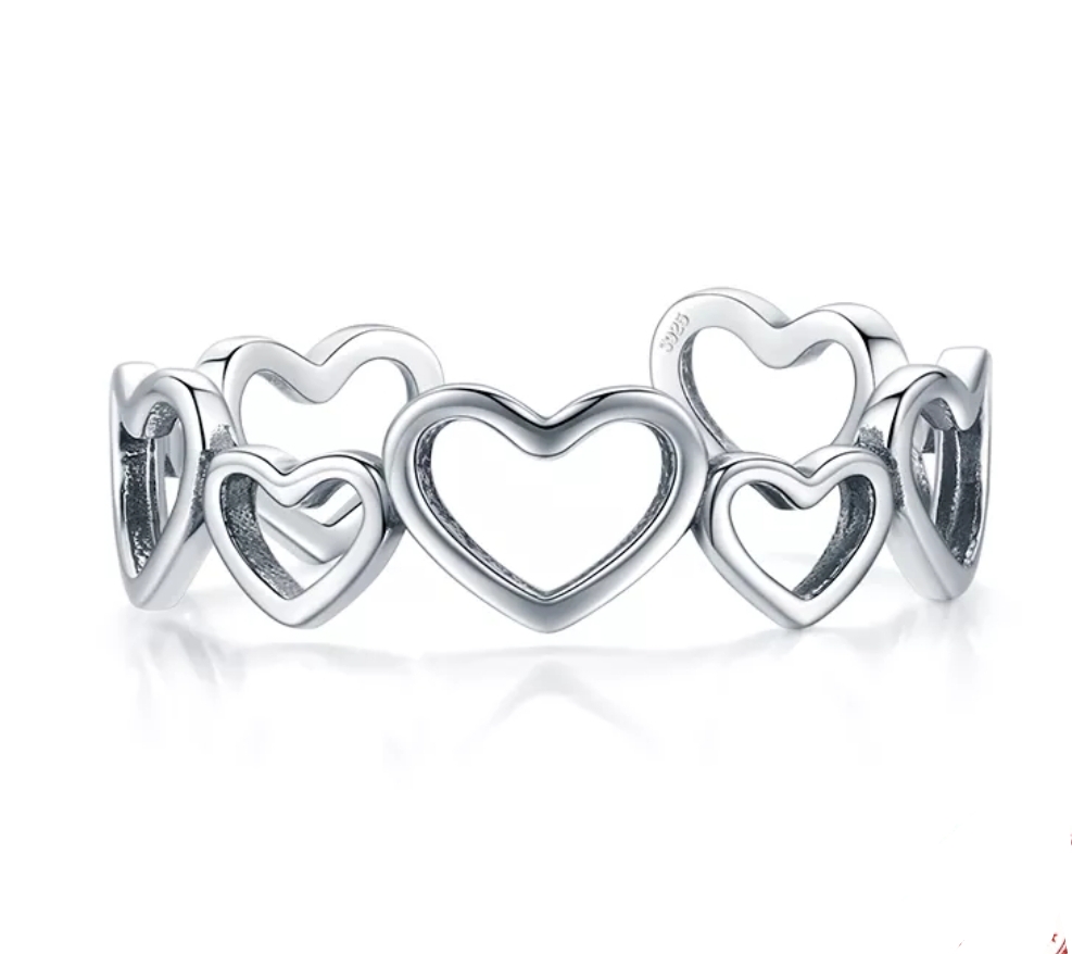 ANILLO PLATA CORAZONES &quot;UNITALLA&quot;
