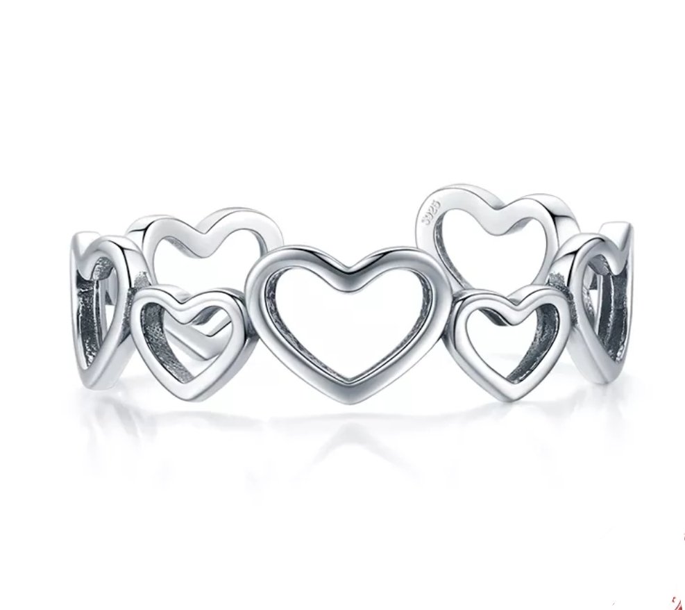 ANILLO PLATA CORAZONES &quot;UNITALLA&quot;