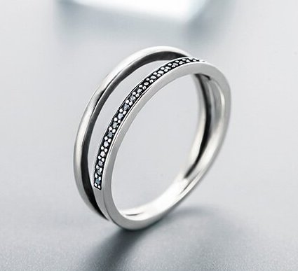 ANILLO BLACO Y NEGRO